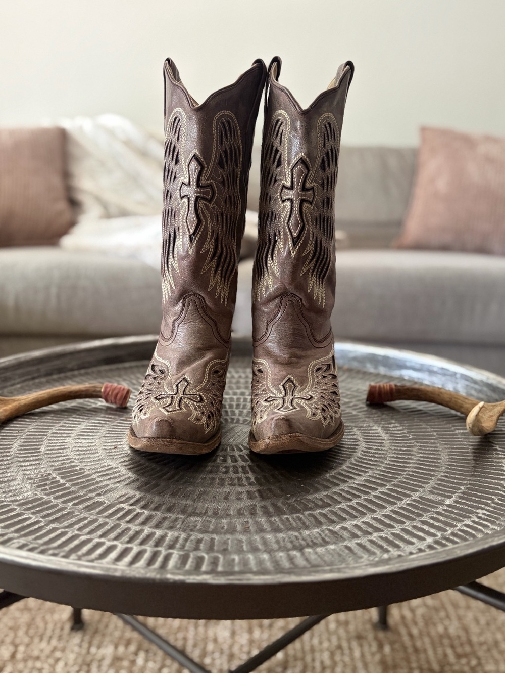 Corral Brown Embroidered Leather Cowboy Boots